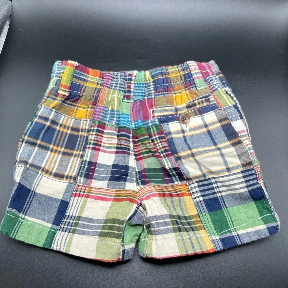 Ralph Lauren Baby Boys 6M Madras Plaid Shorts Multicolor Cotton Pull-On